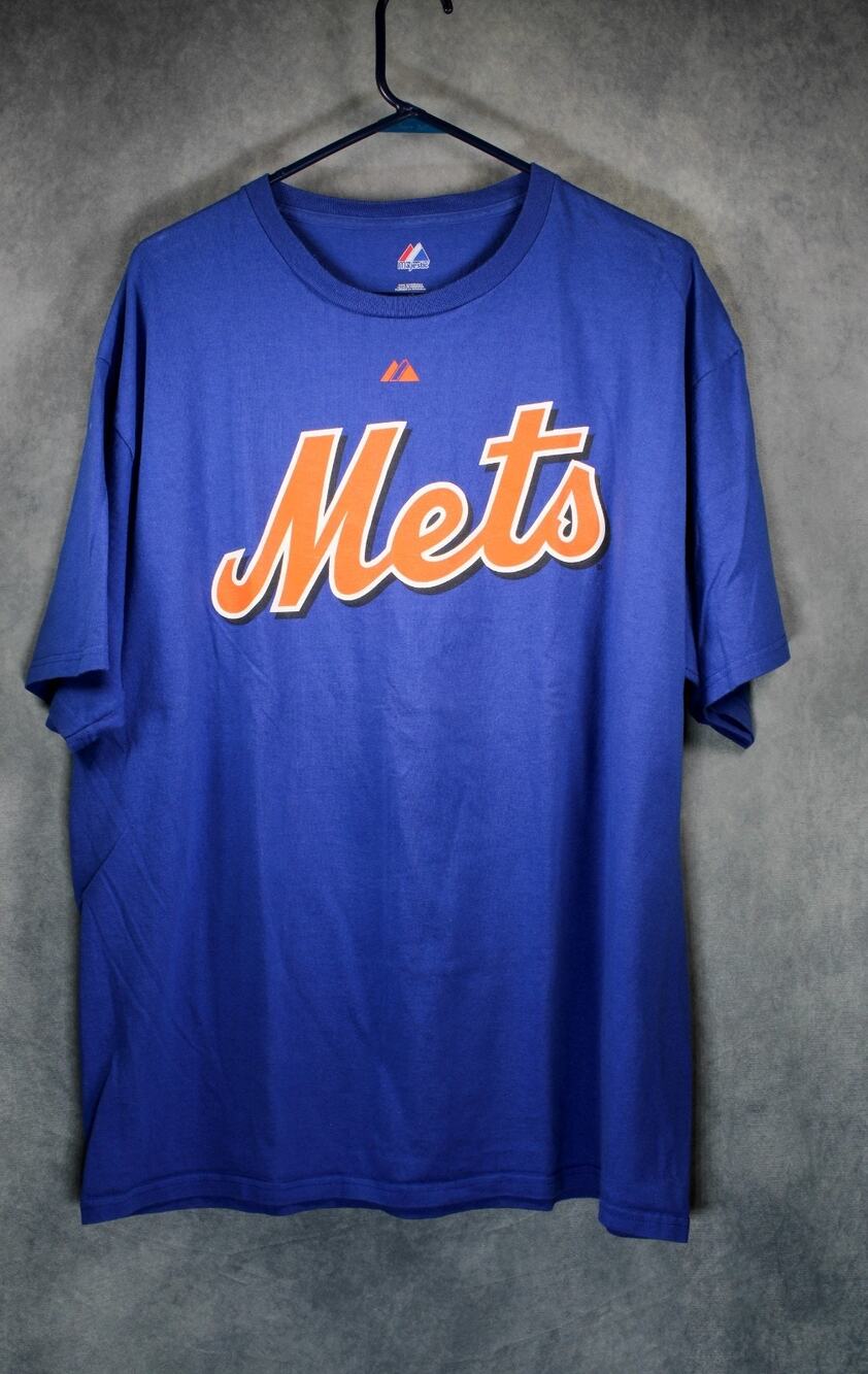 Vintage New York Mets David Wright Majestic T-Shirt Royal Blue Size XL 2010s
